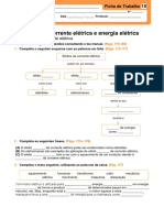 Ficha Trabalho 18 Efeitos Da Corrente Elétrica