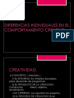 Diferencias Individuales en El Comportamiento Creativo