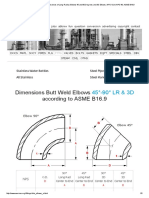 Dimensions and Dimensional Tolerances of Long Radius Elbows 45 and 90 Degrees and 3D Elbows, NPS 1 - 2 To NPS 48, ASME B16