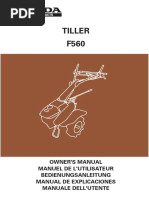 Tiller F560: Owner'S Manual Manuel de L'Utilisateur Bedienungsanleitung Manual de Explicaciones Manuale Dell'Utente