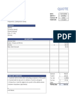 Price Quotation Template Excel