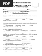 1st Summative Test Grade 10