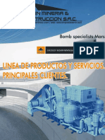 Linea de Productos y Servicios - Clientes BOMBA MARS