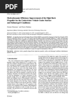 Hydrodynamic Efficiency Improvement of The High Skew Propeller For The Underwater Vehicle Under Surface and Submerged Conditions