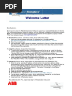 Welcome Letter - RobotStudio School Edition - 107670