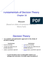 Fundamentals of Decision Theory: (Based On Slides of Someone From NPS, Maria Fasli)