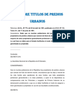 Ley Sobre Titulos de Predios Urbanos