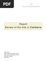 Review of The Arts in Canberra - Community Consultation - Final Report by Peter Loxton