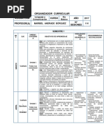 Organizador Curricular 5° Básico Lenguaje