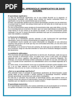 La Teoría Del Aprendizaje Significativo de David Ausubel