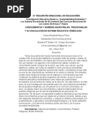 Conocimientos y Saberes Ancestrales y Tradicionales