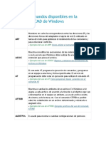 Lista de Comandos Disponibles en La Consola de CMD de Windows