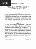 Analysis of The Northridge Earthquake Concrete Frame Building Response of A Damaged Non-Ductile