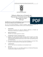 Offensive Behaviour at Football and Threatening Communications (Repeal) (Scotland) Act 2017