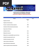 Guía de Precios de AAPRI