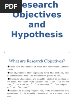 Research Objectives and Hypothesis