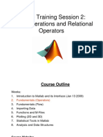 Matlab Training Session 2: Matrix Operations and Relational Operators