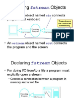 Declaring Objects: Fstream