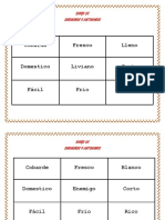 BINGO DE Sinonimos y Antonimos 2°