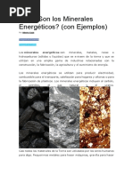 Qué Son Los Minerales Energéticos