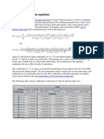 Type K Calibration Equation