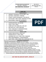 Bae Briefing Checklist: Miscellaneous