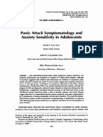 Panic Attack Symptomatology and Anxiety Sensitivity in Adolescents