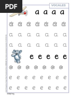Cuadernillo Vocales en Letra Imprenta GRAFÍA LECTURA Y CONCIENCIA FONOLÓGICA