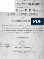 1820 Francisco de Paula Santander - Justificación Ejecución Prisioneros Españoles