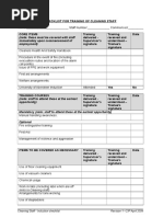 Cleaning Staff Induction Checklist - Rev 1 23rd April 2009