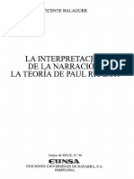 Balaguer Vicente - La Interpretacion de La Narracion - La Teoria de Paul Ricoeur