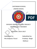 Physics Bernoulis Theorem Project CBSE Class 12