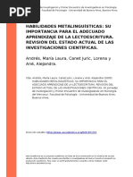 Habilidades Metalinguisticas Su Importancia para El Adecuado Aprendizaje de La Lectoes (..)