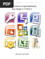 Introduction To Spreadsheets Key Stage 2 / Form 1