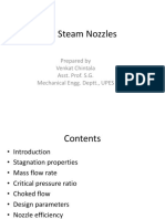 Steam Nozzles: Prepared by Venkat Chintala Asst. Prof. S.G. Mechanical Engg. Deptt., UPES