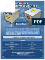 Estabilizador Ferroresonante de 10 Kva - 8 KW 220-110 Vac Energyprod 02-08-17 PDF