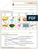 Emailing Worksheets Cooking Answers