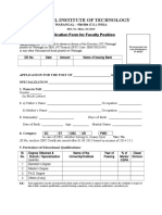 Application Form For Faculty Position-2015