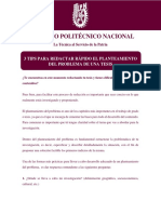 IPN Tips para Redactar Rápido El Planteamiento Del Problema de Una Tesis.