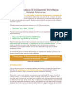 Manual de Cálculo de Instalaciones Fotovoltaicas Aisladas Autónomas