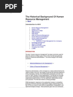 The Historical Background of Human Resource Management