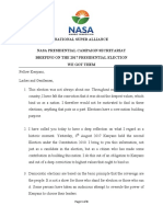 NASA Briefing Rejecting 2017 Kenya Elections Results