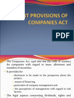 Relevant Provisions of Companies Act