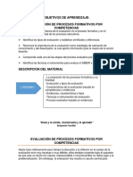 Objetivos de Aprendizaje - Evaluación de Procesos Formativos