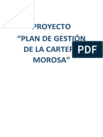 Proyecto Plan de Gestión de La Cartera Morosa