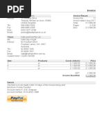 Invoice: Payment Is To Be Made Within 14 Days of The Invoice Being Sent