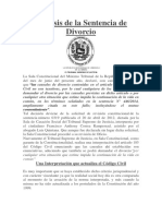 Análisis de La Sentencia de Divorcio