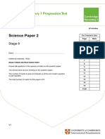 Secondary Progression Test - Stage 8 Science Paper 2 PDF