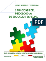 Taller Las Funciones Del Psicologo de Educacion Especial en Mexico (Versión Cognitiva 2015)