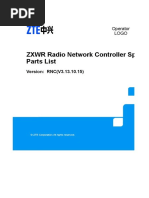 ZXWR Radio Network Controller Spare Parts List: Version: RNC (V3.13.10.15)